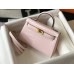 Hermes Kelly Mini II Bag In Rose Dragee Embossed Crocodile Leather Hermes Kelly Mini II Bag In Rose Dragee Embossed Crocodile Leather