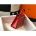 Hermes Kelly Mini II Bag In Red Embossed Crocodile Leather Hermes Kelly Mini II Bag In Red Embossed Crocodile Leather