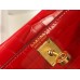 Hermes Kelly Mini II Bag In Red Embossed Crocodile Leather Hermes Kelly Mini II Bag In Red Embossed Crocodile Leather