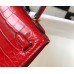 Hermes Kelly Mini II Bag In Red Embossed Crocodile Leather Hermes Kelly Mini II Bag In Red Embossed Crocodile Leather
