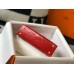 Hermes Kelly Mini II Bag In Red Embossed Crocodile Leather Hermes Kelly Mini II Bag In Red Embossed Crocodile Leather