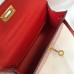 Hermes Kelly Mini II Bag In Red Embossed Crocodile Leather Hermes Kelly Mini II Bag In Red Embossed Crocodile Leather