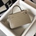 Hermes Kelly Mini II Bag In Taupe Embossed Crocodile Leather Hermes Kelly Mini II Bag In Taupe Embossed Crocodile Leather