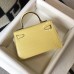 Hermes Kelly Mini II Bag In Jaune Poussin Embossed Crocodile Leather Hermes Kelly Mini II Bag In Jaune Poussin Embossed Crocodile Leather