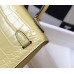 Hermes Kelly Mini II Bag In Jaune Poussin Embossed Crocodile Leather Hermes Kelly Mini II Bag In Jaune Poussin Embossed Crocodile Leather