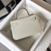 Hermes Kelly Mini II Bag In Beton Embossed Crocodile Leather Hermes Kelly Mini II Bag In Beton Embossed Crocodile Leather