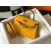 Hermes Kelly Mini II Bag In Yellow Embossed Crocodile Leather Hermes Kelly Mini II Bag In Yellow Embossed Crocodile Leather