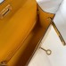 Hermes Kelly Mini II Bag In Yellow Embossed Crocodile Leather Hermes Kelly Mini II Bag In Yellow Embossed Crocodile Leather