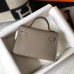 Hermes Kelly Mini II Bag In Gris Asphalt Epsom Leather GHW Hermes Kelly Mini II Bag In Gris Asphalt Epsom Leather GHW