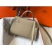 Hermes Kelly Mini II Bag In Gris Tourterelle Epsom Leather GHW Hermes Kelly Mini II Bag In Gris Tourterelle Epsom Leather GHW
