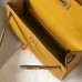 Hermes Kelly Mini II Bag In Yellow Epsom Leather GHW Hermes Kelly Mini II Bag In Yellow Epsom Leather GHW