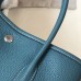 Hermes Garden Party 36 Bag In Blue Jean Clemence Leather Hermes Garden Party 36 Bag In Blue Jean Clemence Leather
