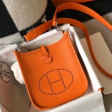 Hermes Evelyne III TPM Bag In Orange Clemence Leather Hermes Evelyne III TPM Bag In Orange Clemence Leather
