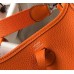 Hermes Evelyne III TPM Bag In Orange Clemence Leather Hermes Evelyne III TPM Bag In Orange Clemence Leather