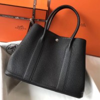 Hermes Garden Party 36 Bag In Black Clemence Leather Hermes Garden Party 36 Bag In Black Clemence Leather