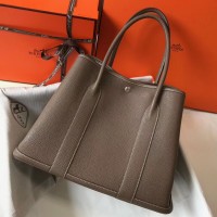 Hermes Garden Party 36 Bag In Taupe Clemence Leather Hermes Garden Party 36 Bag In Taupe Clemence Leather