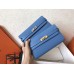 Hermes Kelly Classic Long Wallet In Blue Jean Epsom Leather Hermes Kelly Classic Long Wallet In Blue Jean Epsom Leather