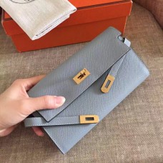 Hermes Kelly Classic Long Wallet In Ciel Epsom Leather Hermes Kelly Classic Long Wallet In Ciel Epsom Leather