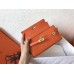Hermes Kelly Classic Long Wallet In Orange Epsom Leather Hermes Kelly Classic Long Wallet In Orange Epsom Leather