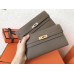 Hermes Kelly Classic Long Wallet In Taupe Epsom Leather Hermes Kelly Classic Long Wallet In Taupe Epsom Leather