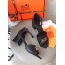 Hermes Viaggio 60MM Sandals In Black Leather Hermes Viaggio 60MM Sandals In Black Leather