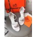 Hermes Viaggio 60MM Sandals In White Leather Hermes Viaggio 60MM Sandals In White Leather