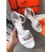 Hermes Viaggio 60MM Sandals In White Leather Hermes Viaggio 60MM Sandals In White Leather