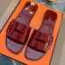 Hermes View Sandals In Ruby Patent Leather Hermes View Sandals In Ruby Patent Leather