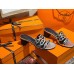Hermes Tandem Sandals In Silver Metallic Calfskin Hermes Tandem Sandals In Silver Metallic Calfskin