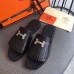 Hermes Auteuil Sandals In Black Calfskin Hermes Auteuil Sandals In Black Calfskin