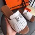 Hermes Auteuil Sandals In White Calfskin Hermes Auteuil Sandals In White Calfskin