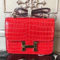 Hermes Cherry Constance MM 24cm Crocodile Bag Hermes Cherry Constance MM 24cm Crocodile Bag