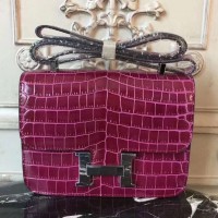 Hermes Fuchsia Constance MM 24cm Crocodile Bag Hermes Fuchsia Constance MM 24cm Crocodile Bag