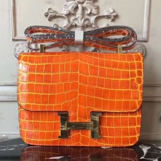 Hermes Orange Constance MM 24cm Crocodile Bag Hermes Orange Constance MM 24cm Crocodile Bag