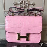Hermes Pink Constance MM 24cm Crocodile Bag Hermes Pink Constance MM 24cm Crocodile Bag