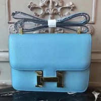 Hermes Blue Atoll Constance MM 24cm Epsom Leather Bag Hermes Blue Atoll Constance MM 24cm Epsom Leather Bag