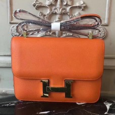 Hermes Orange Constance MM 24cm Epsom Leather Bag Hermes Orange Constance MM 24cm Epsom Leather Bag