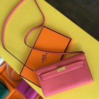Hermes Kelly Classique To Go Wallet In Rose Lipstick Epsom Calfskin Hermes Kelly Classique To Go Wallet In Rose Lipstick Epsom Calfskin