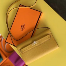 Hermes Kelly Classique To Go Wallet In Yellow Epsom Calfskin Hermes Kelly Classique To Go Wallet In Yellow Epsom Calfskin
