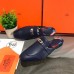 Hermes Oz Mules In Dark Blue Calfskin Hermes Oz Mules In Dark Blue Calfskin