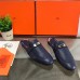 Hermes Oz Mules In Dark Blue Calfskin Hermes Oz Mules In Dark Blue Calfskin