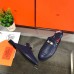 Hermes Oz Mules In Dark Blue Calfskin Hermes Oz Mules In Dark Blue Calfskin