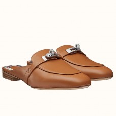 Hermes Oz Mules In Brown Calfskin Hermes Oz Mules In Brown Calfskin