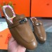 Hermes Oz Mules In Brown Calfskin Hermes Oz Mules In Brown Calfskin