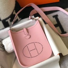 Hermes Evelyne III TPM Bag In Pink Clemence Leather Hermes Evelyne III TPM Bag In Pink Clemence Leather