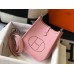 Hermes Evelyne III TPM Bag In Pink Clemence Leather Hermes Evelyne III TPM Bag In Pink Clemence Leather