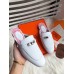 Hermes Oz Mules In White Calfskin Hermes Oz Mules In White Calfskin