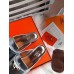 Hermes Oz Mules In Silver Metallic Calfskin