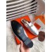 Hermes Oz Mules In Silver Metallic Calfskin