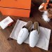 Hermes Tangeria Mules In White Calfskin